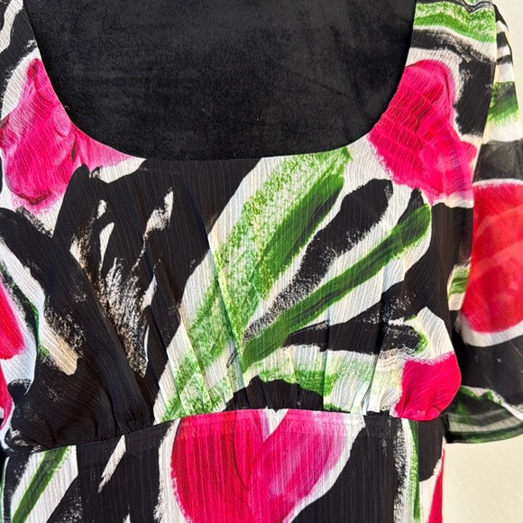 Pink and White Floral Maxi Sundress with 3/4 Sleeves - Picture 4 of 10